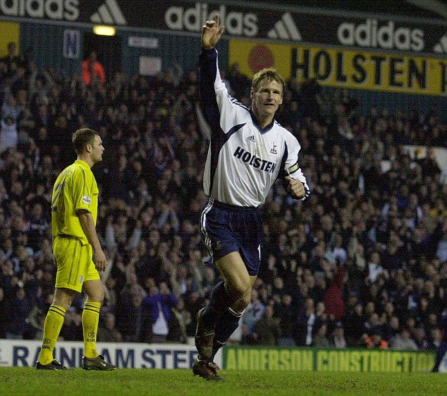 Tottenham 2001/02 Hjemme Sheringham - XL